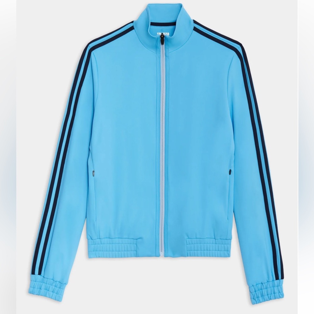 Splits59 Light Blue Track Jacket with Navy Stripes